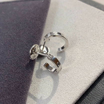 [Super Jewellery]LOVE EARRINGS 2.65MM SILVER