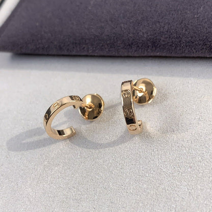 [Super Jewellery]LOVE EARRINGS 2.65MM PINK GOLD