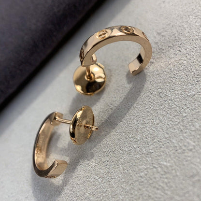 [Super Jewellery]LOVE EARRINGS 2.65MM PINK GOLD