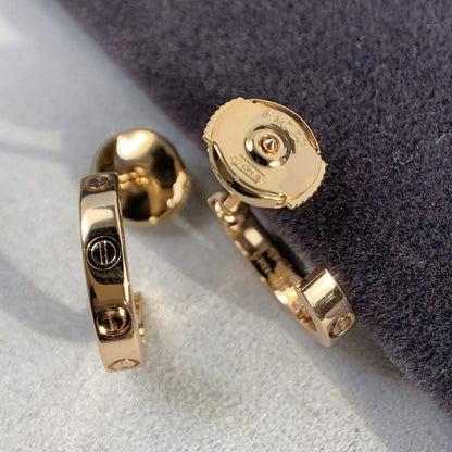[Super Jewellery]LOVE EARRINGS 2.65MM PINK GOLD