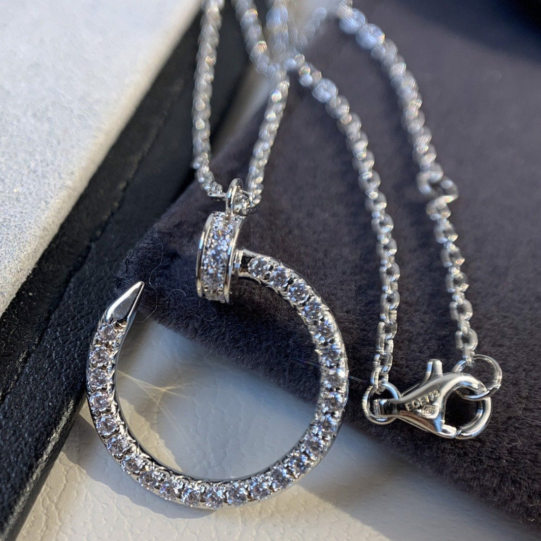 [Super Jewellery]JUSTE NECKLACE SILVER DIAMONDS