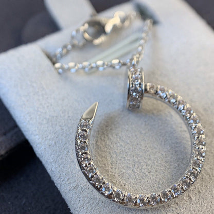 [Super Jewellery]JUSTE NECKLACE SILVER DIAMONDS