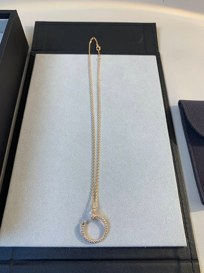 [Super Jewellery]JUSTE NECKLACE PINK GOLD DIAMONDS