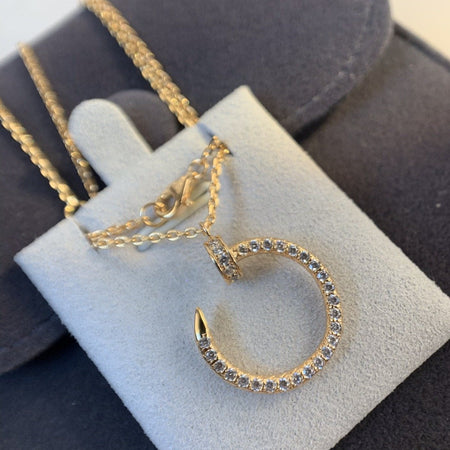 [Super Jewellery]JUSTE NECKLACE PINK GOLD DIAMONDS