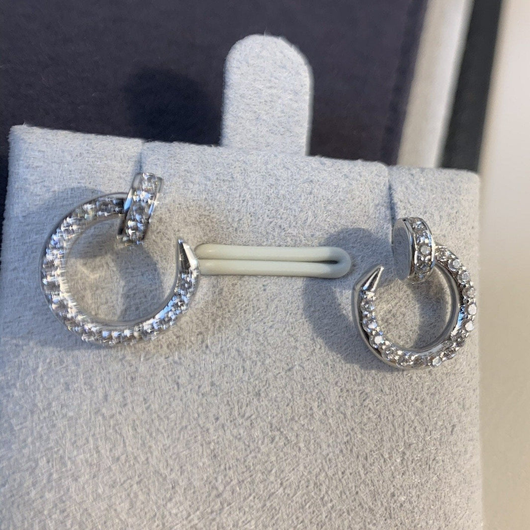 [Super Jewellery]JUSTE EARRINGS SILVER DIAMONDS