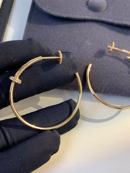 [Super Jewellery]JUSTE EARRINGS GOLD DIAMONDS 1.8MM