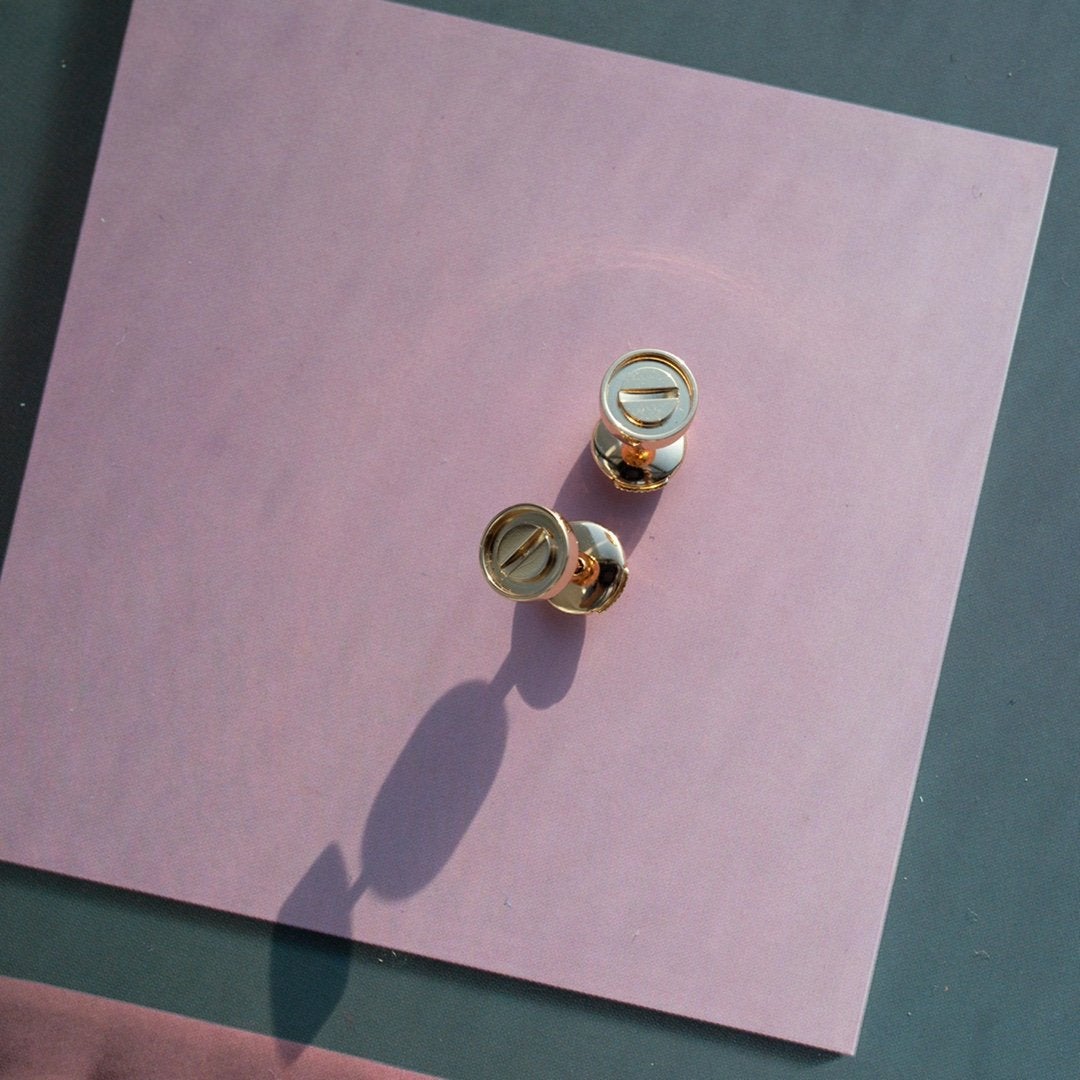 [Super CiCi ]LOVE OHRRINGE ROSÉGOLD 10MM