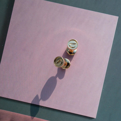 [Super Jewellery]LOVE EARRINGS PINK GOLD 10MM