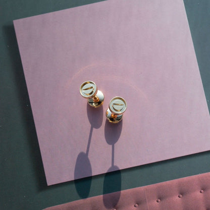 [Super Jewellery]LOVE EARRINGS PINK GOLD 10MM