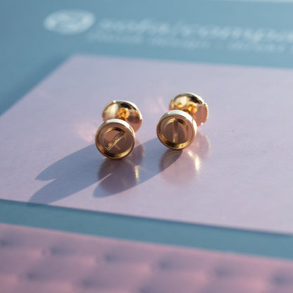 [Super Jewellery]LOVE EARRINGS PINK GOLD 10MM