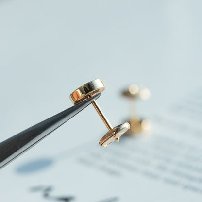[Super Jewellery]LOVE EARRINGS PINK GOLD 10MM