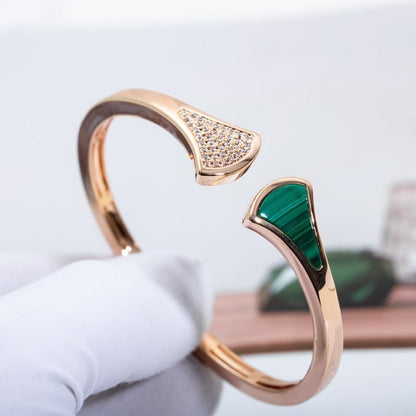 [Super]DREAM BRACELET OPEN MALACHITE PINK GOLD