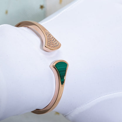 [Super]DREAM BRACELET OPEN MALACHITE PINK GOLD