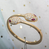 [Super]SERPENTI BRACELET PINK GOLD DIAMOND DOUBLE SNAKE