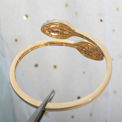 [Super]SERPENTI BRACELET PINK GOLD DIAMOND DOUBLE SNAKE