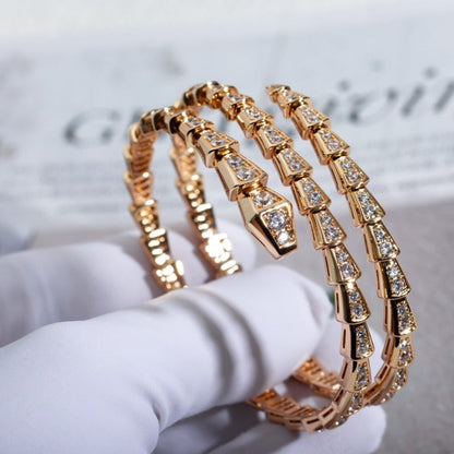 [Super]SERPENTI BRACELET PINK GOLD DIAMOND DOUBLE ROW
