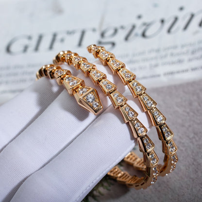 [Super]SERPENTI BRACELET PINK GOLD DIAMOND DOUBLE ROW