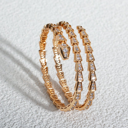 [Super]SERPENTI BRACELET PINK GOLD DIAMOND DOUBLE ROW
