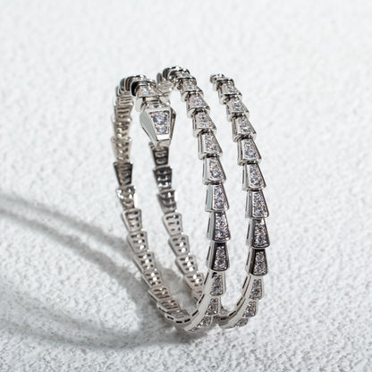 [Super]SERPENTI BRACELET SILVER DIAMOND DOUBLE ROW