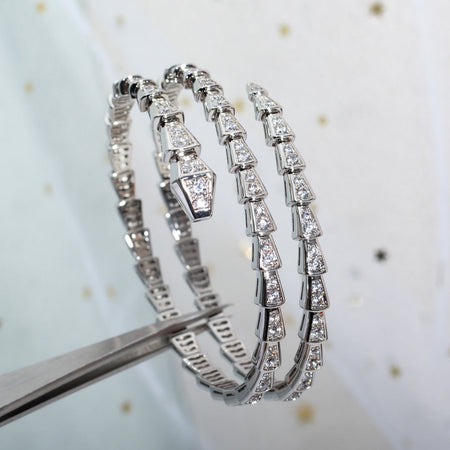 [Super]SERPENTI BRACELET SILVER DIAMOND DOUBLE ROW