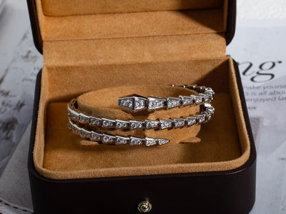 [Super]SERPENTI BRACELET SILVER DIAMOND DOUBLE ROW