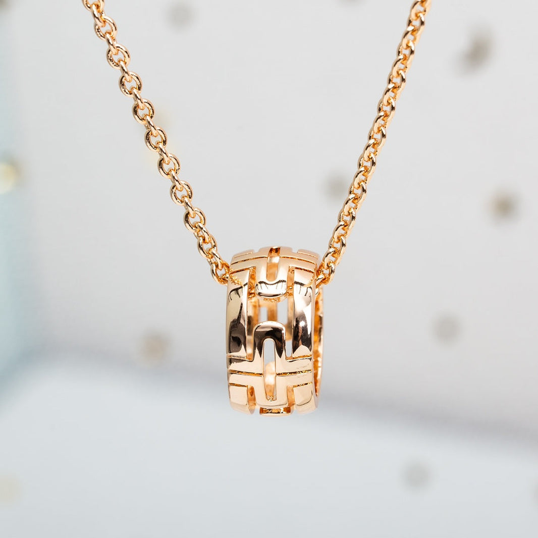 [Super]PARENTESI NECKLACE PINK GOLD