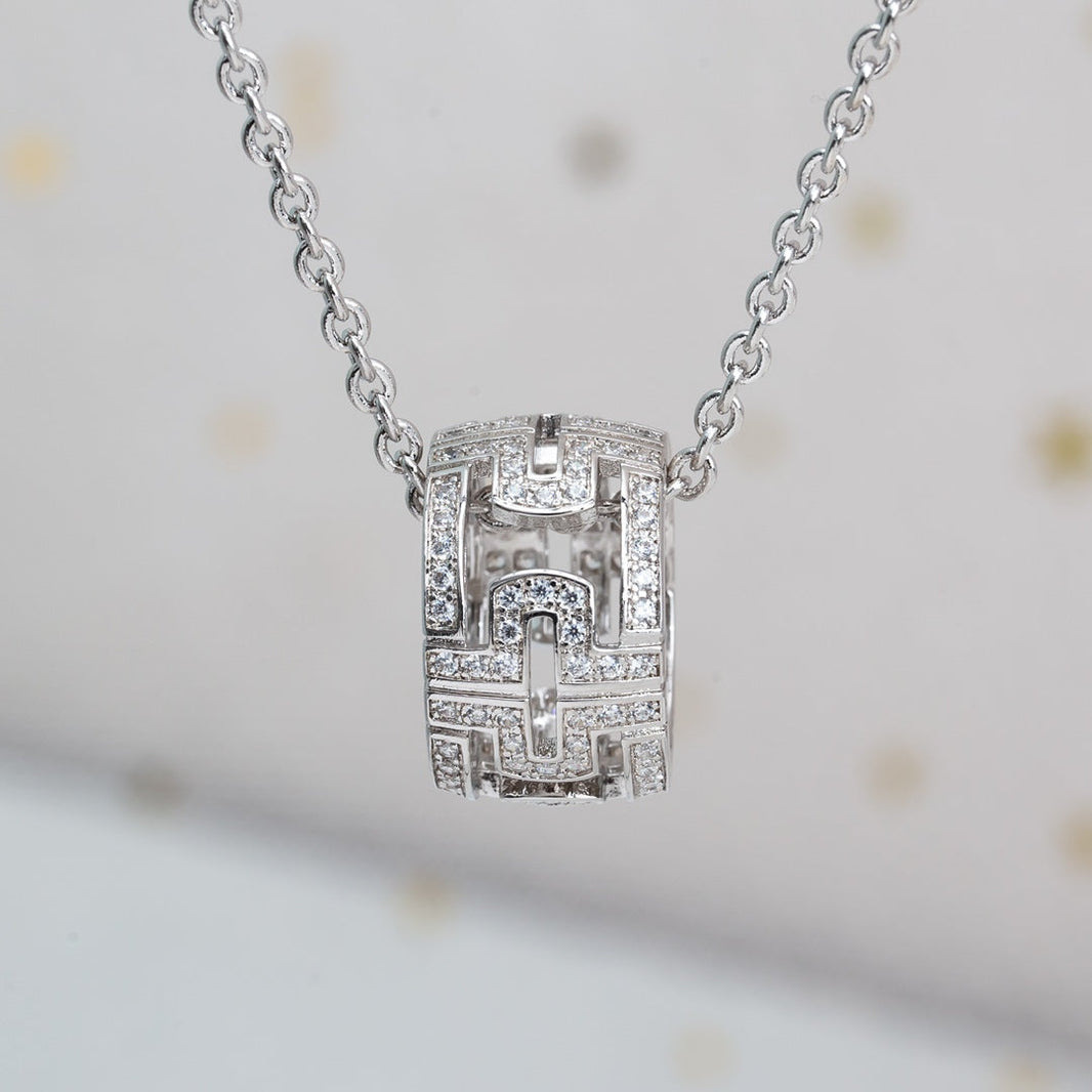 [Super]PARENTESI NECKLACE SILVER DIAMOND
