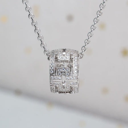 [Super]PARENTESI NECKLACE SILVER DIAMOND