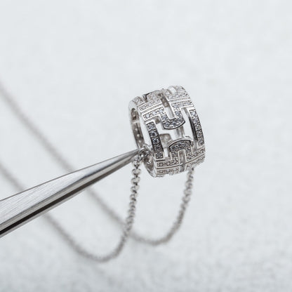 [Super]PARENTESI NECKLACE SILVER DIAMOND