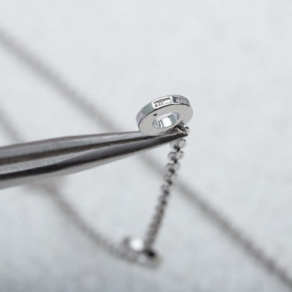 [Super]PARENTESI NECKLACE SILVER DIAMOND