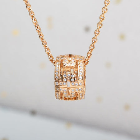 [Super]PARENTESI NECKLACE PINK GOLD DIAMOND