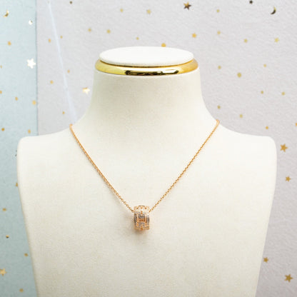 [Super]PARENTESI NECKLACE PINK GOLD DIAMOND