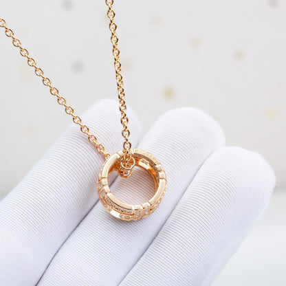 [Super]PARENTESI NECKLACE PINK GOLD DIAMOND