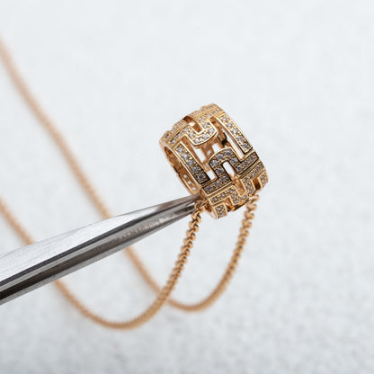 [Super]PARENTESI NECKLACE PINK GOLD DIAMOND