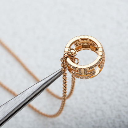 [Super]PARENTESI NECKLACE PINK GOLD DIAMOND
