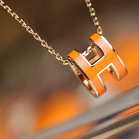 [Super Jewellery]POP H PEDANT PINK GOLD