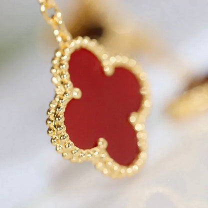 [Super Jewellery]CLOVER  2 MOTIF  TIGER EYE CARNELIAN EARRINGS