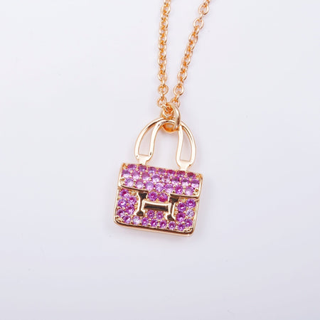 [Super Jewellery]CONSTANCE PEDANT PURPLE DIAMOND NECKLACE