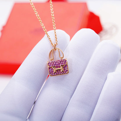 [Super Jewellery]CONSTANCE PEDANT PURPLE DIAMOND NECKLACE