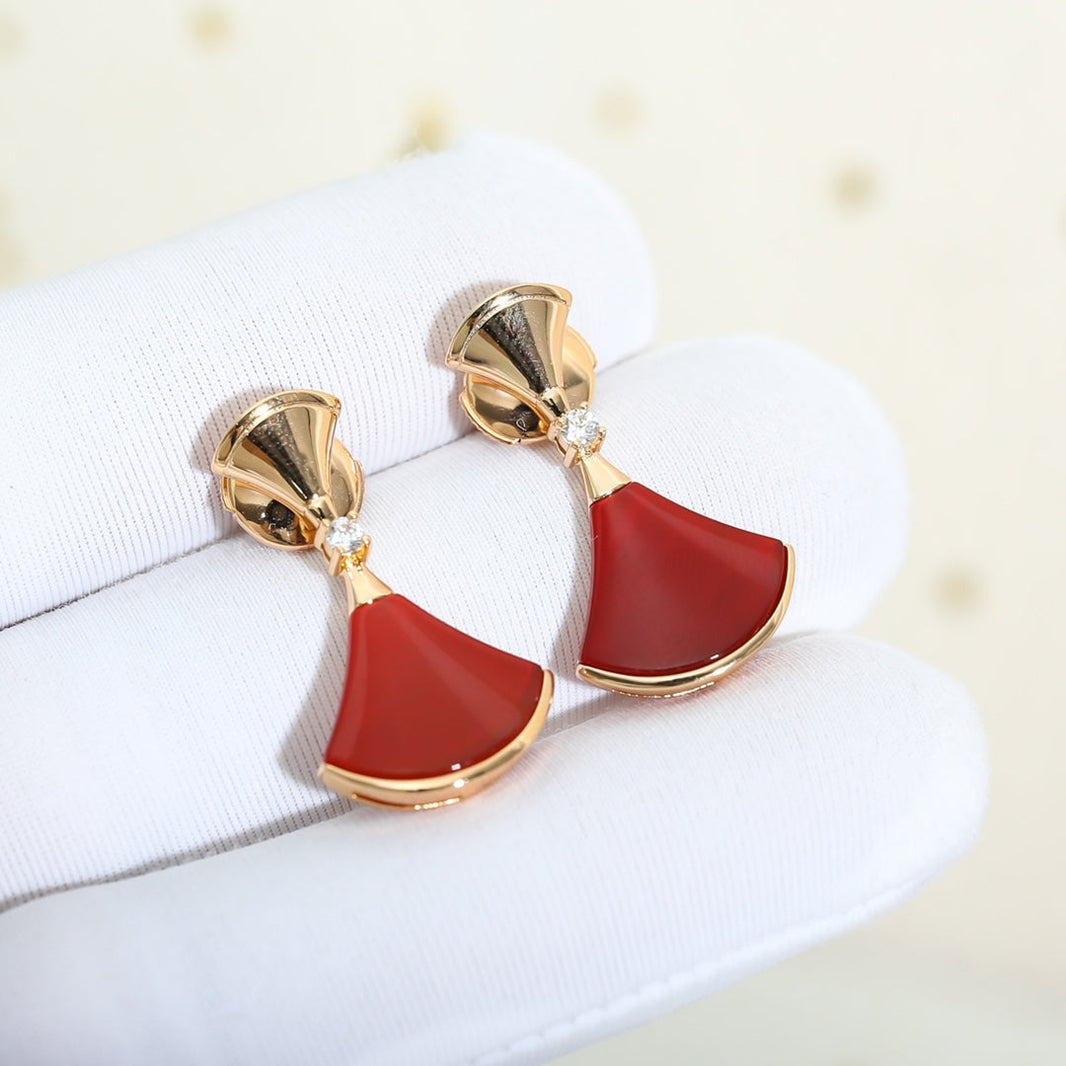 [Super]DREAM Carnelian PINK GOLD EARRINGS