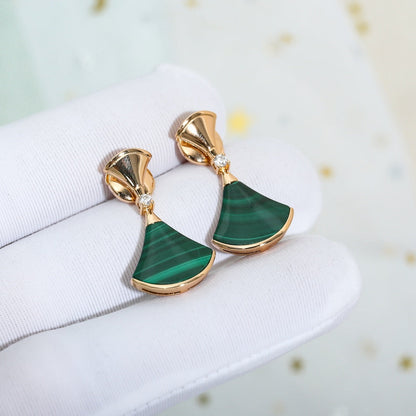 [Super]DREAM MALACHITE PINK GOLD EARRINGS