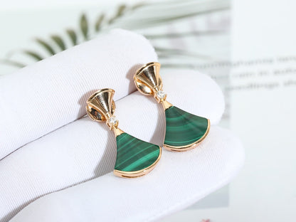 [Super]DREAM MALACHITE PINK GOLD EARRINGS