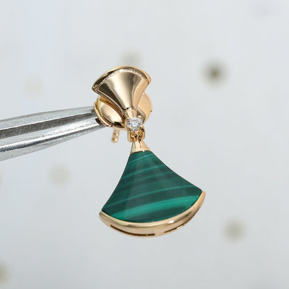 [Super]DREAM MALACHITE PINK GOLD EARRINGS