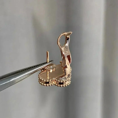 [Super Jewellery]CLOVER MEDIUM 1 MOTIFS  PINK MOP DIAMOND EARRINGS