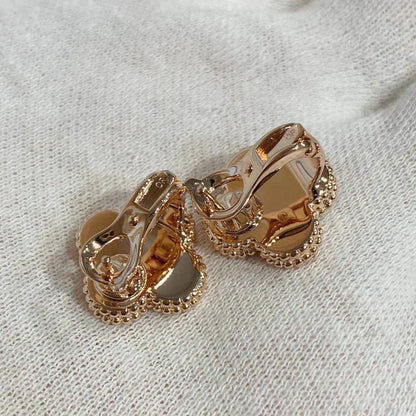 [Super Jewellery]CLOVER MEDIUM 1 MOTIFS CARNELIAN  DIAMOND earrings