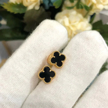 [Super Jewellery]CLOVER MINI 9.5MM BLACK MOP EARRINGS