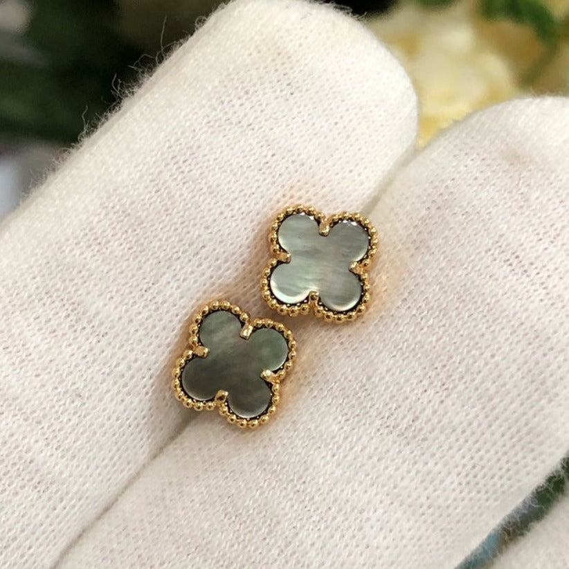 [Super Jewellery]CLOVER MINI GOLD EARRINGS