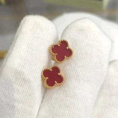 [Super Jewellery]CLOVER MINI 9.5MM CARNELIAN EARRINGS