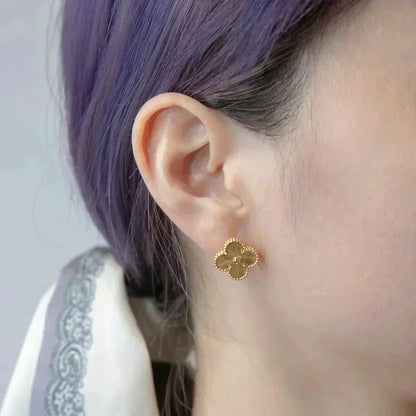 [Super Jewellery]CLOVER MEDIUM 1 MOTIFS LASER EARRINGS