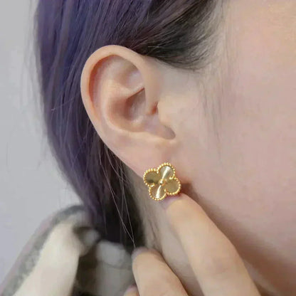 [Super Jewellery]CLOVER MEDIUM 1 MOTIFS LASER EARRINGS